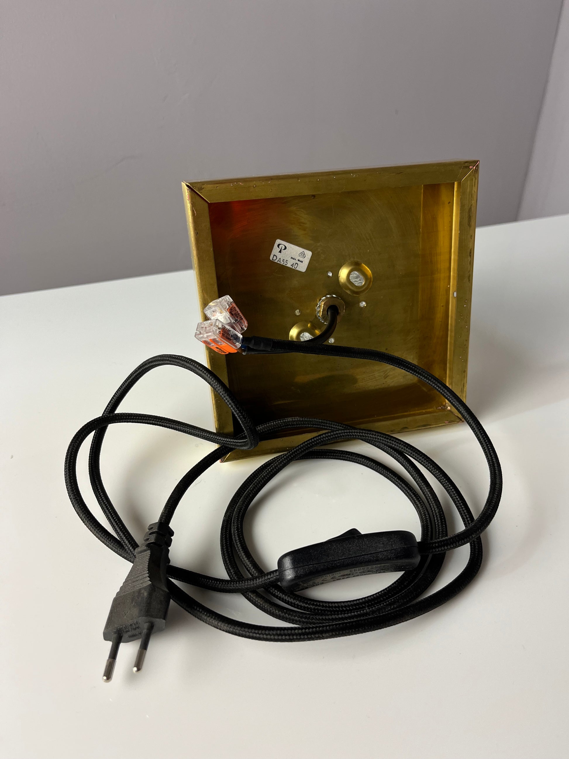 Wandlampe gold Glas mit Messingsockel von Peill & Putzler