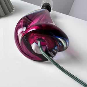 Tischlampe lila blau Muranoglas