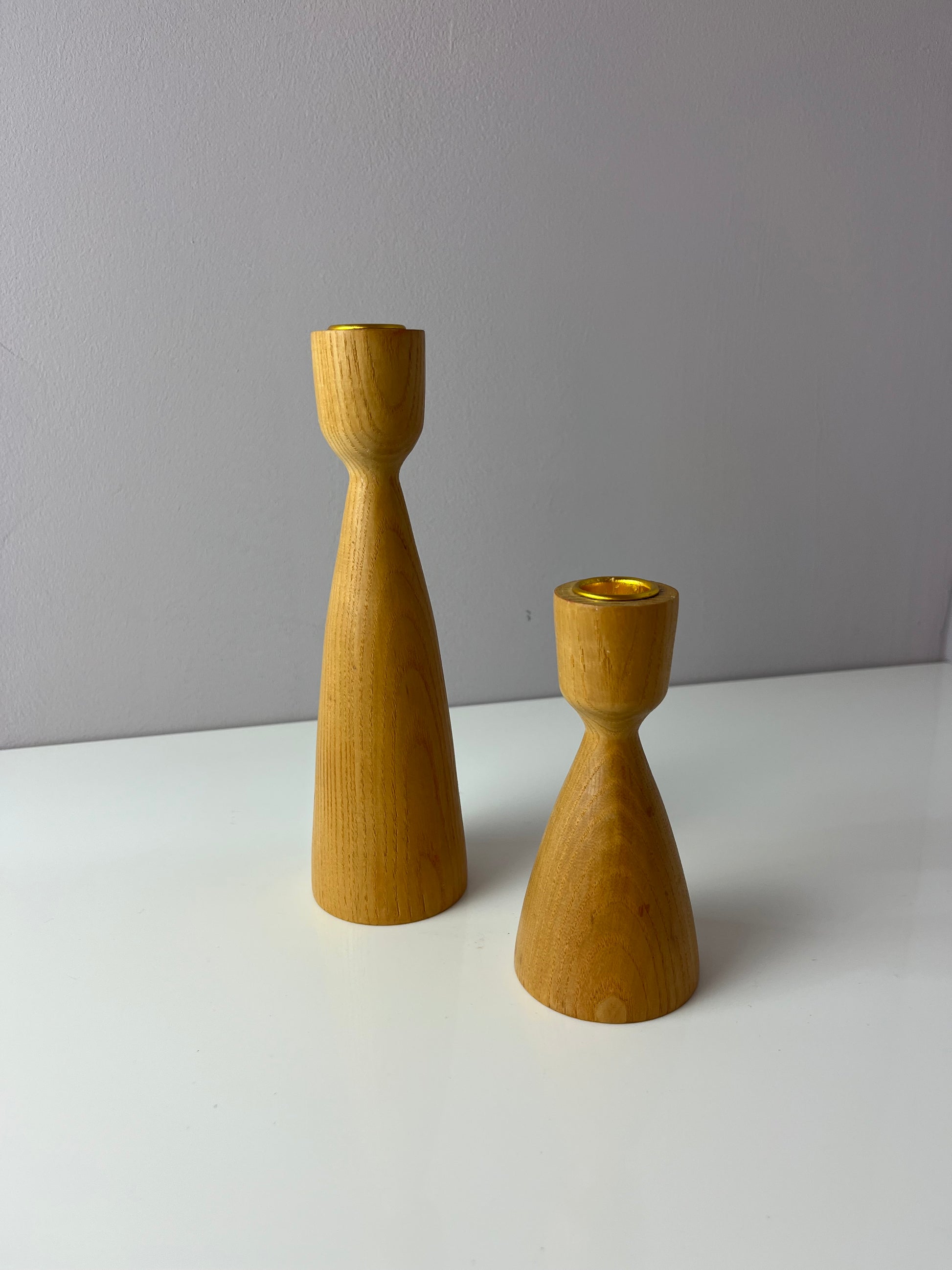 Set: 2x Kerzenständer Eiche