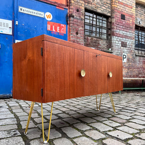 Sideboard Teak mit Fliesen und Schloss