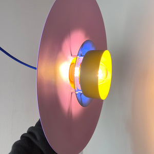 Lamellenlampe neu lackiert lila ocker