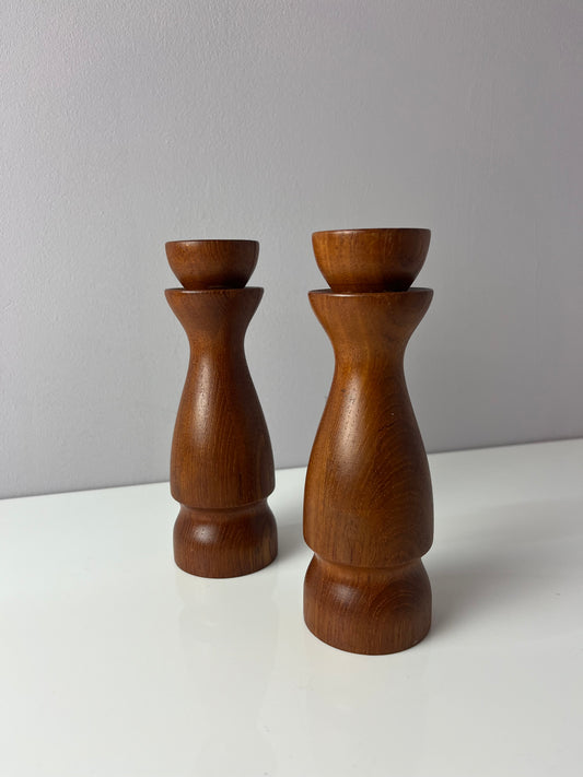 Set: 2x Kerzenständer Teak