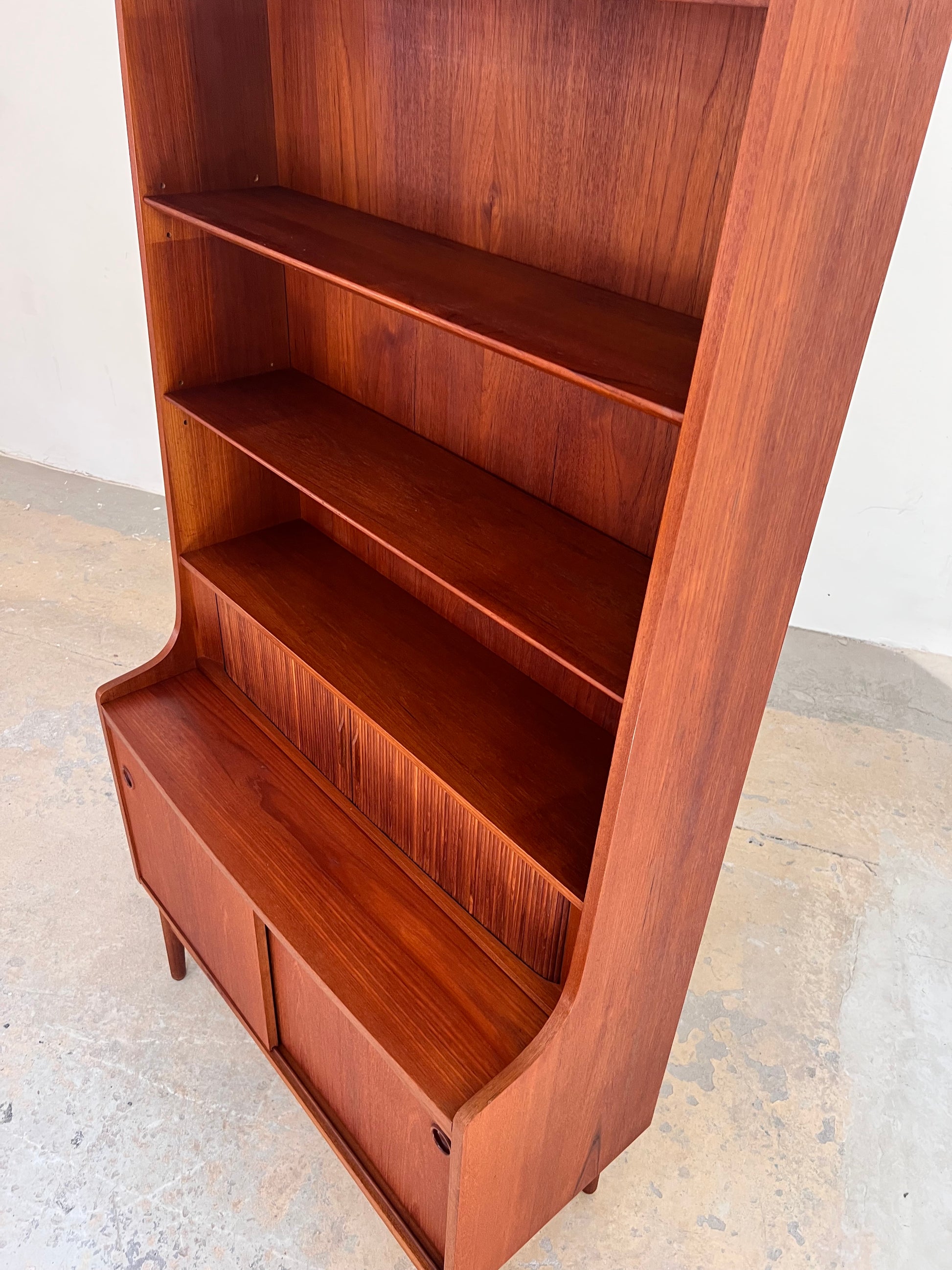 Bücherregal Teak mit Sekretär & Ausziehplatte von Johannes Sorth für Nexø