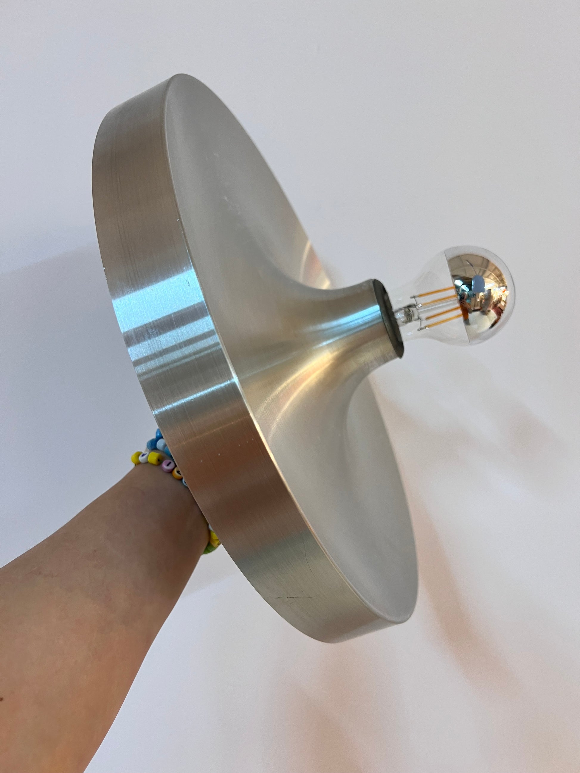 Wandlampe Diskus Aluminium gebürstet