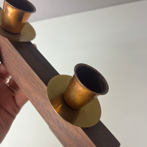 Kerzenständer Teak Messing