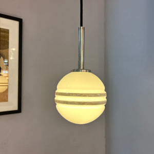Kleine Kugellampe weiß silber Glas