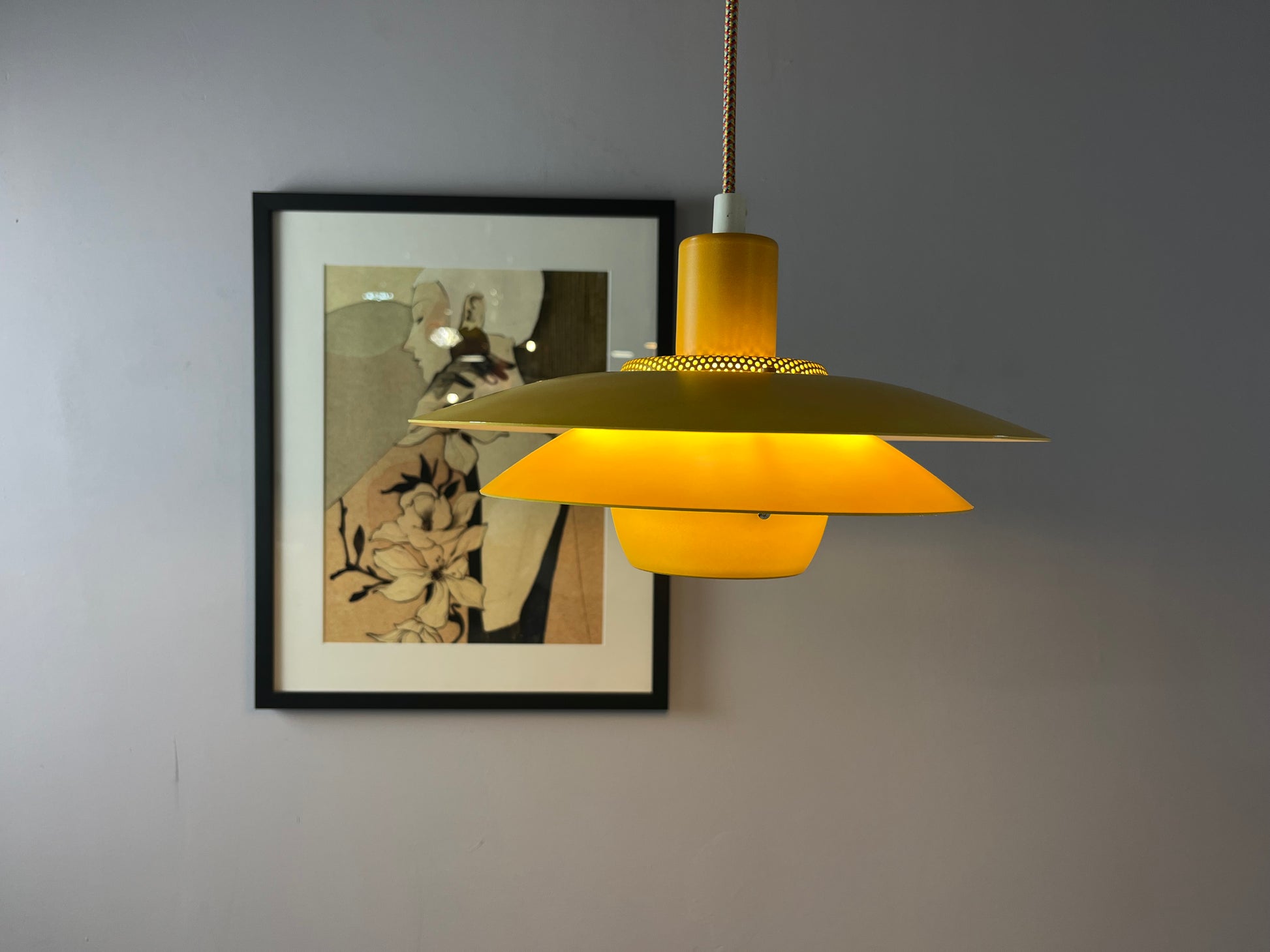 Lamellenlampe gelb aus Dänemark