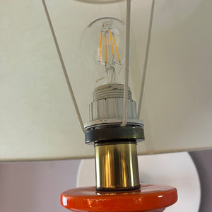 Tischlampe orange braun Keramik aus Westdeutschland