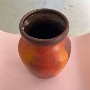 Vase 7312-30 Fat Lava orange rot von Carstens Keramik West Germany