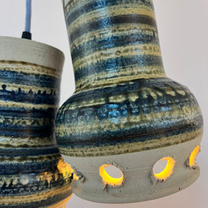 Hängelampe blau beige Keramik von Per Engstrøm