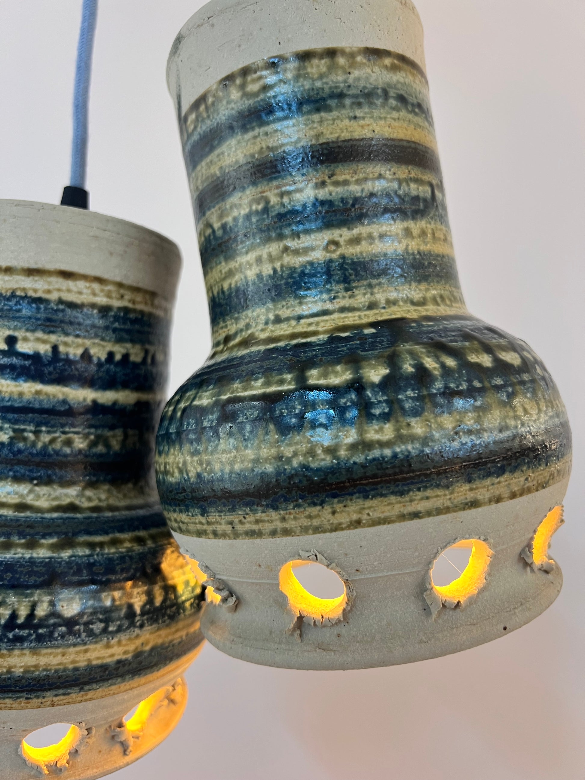 Hängelampe blau beige Keramik von Per Engstrøm