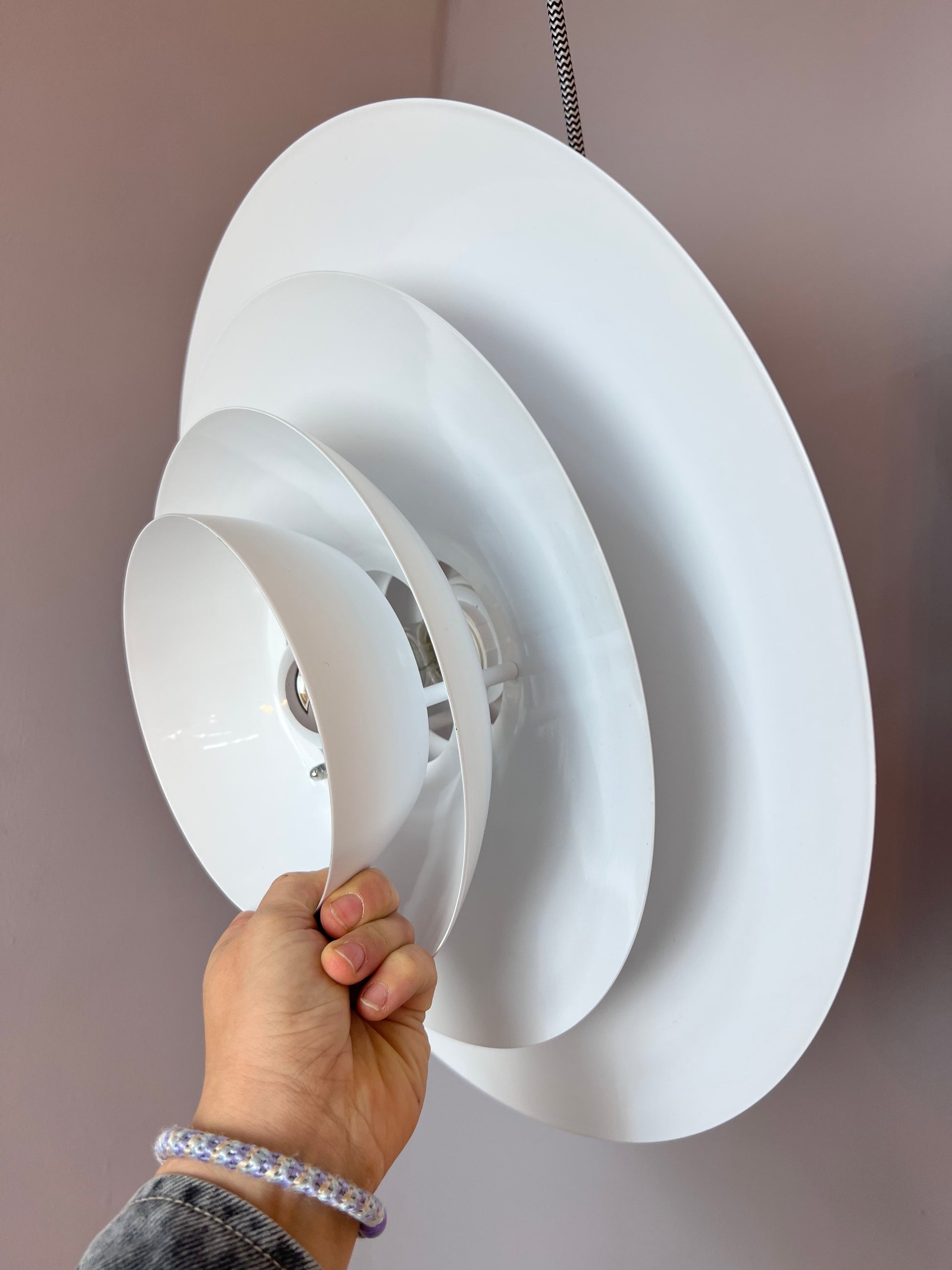 Lamellenlampe weiß Hochglanz