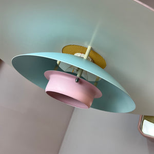 Lamellenlampe neu lackiert rosa mint