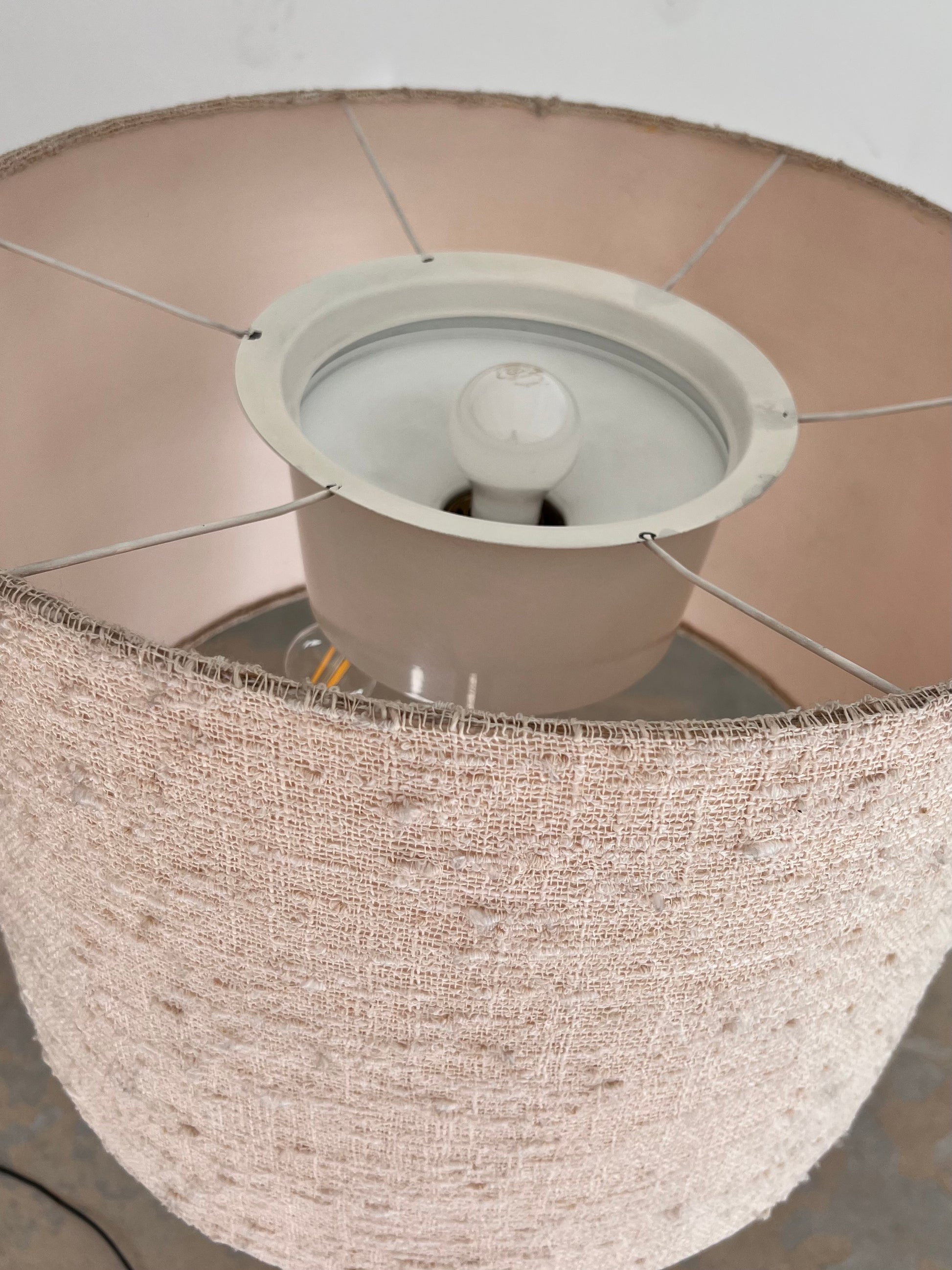 Stehlampe Chrom mit Stoff-Schirm von STAFF