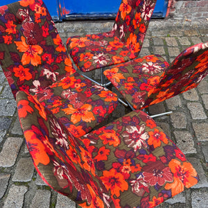 Set: 4x Drehstuhl rot floral von EKA Wohnmöbel