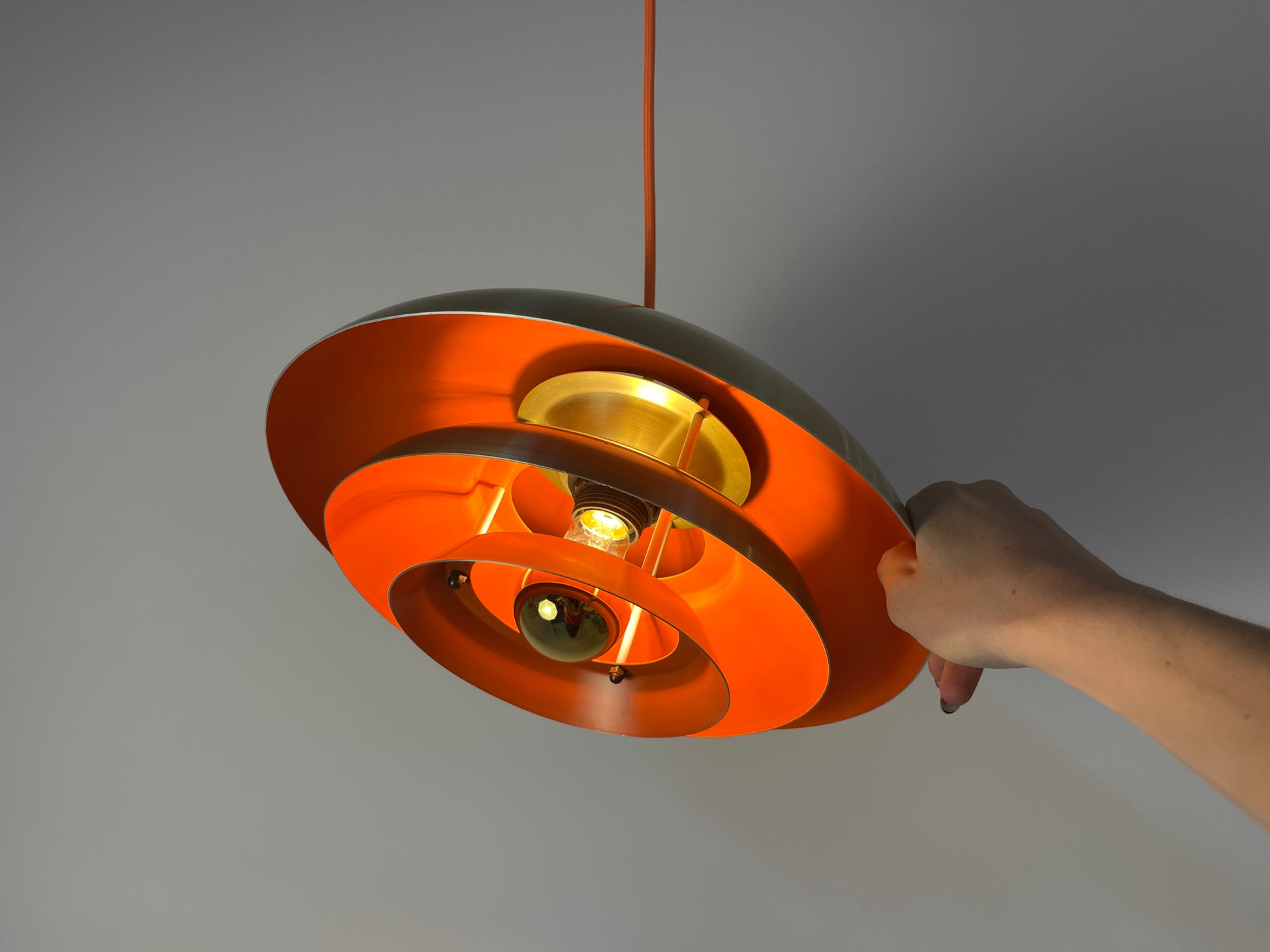 Lamellenlampe gold orange aus Dänemark