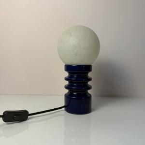 Tischlampe blau Keramik Glas von Cari Zalloni für Dümler & Breiden