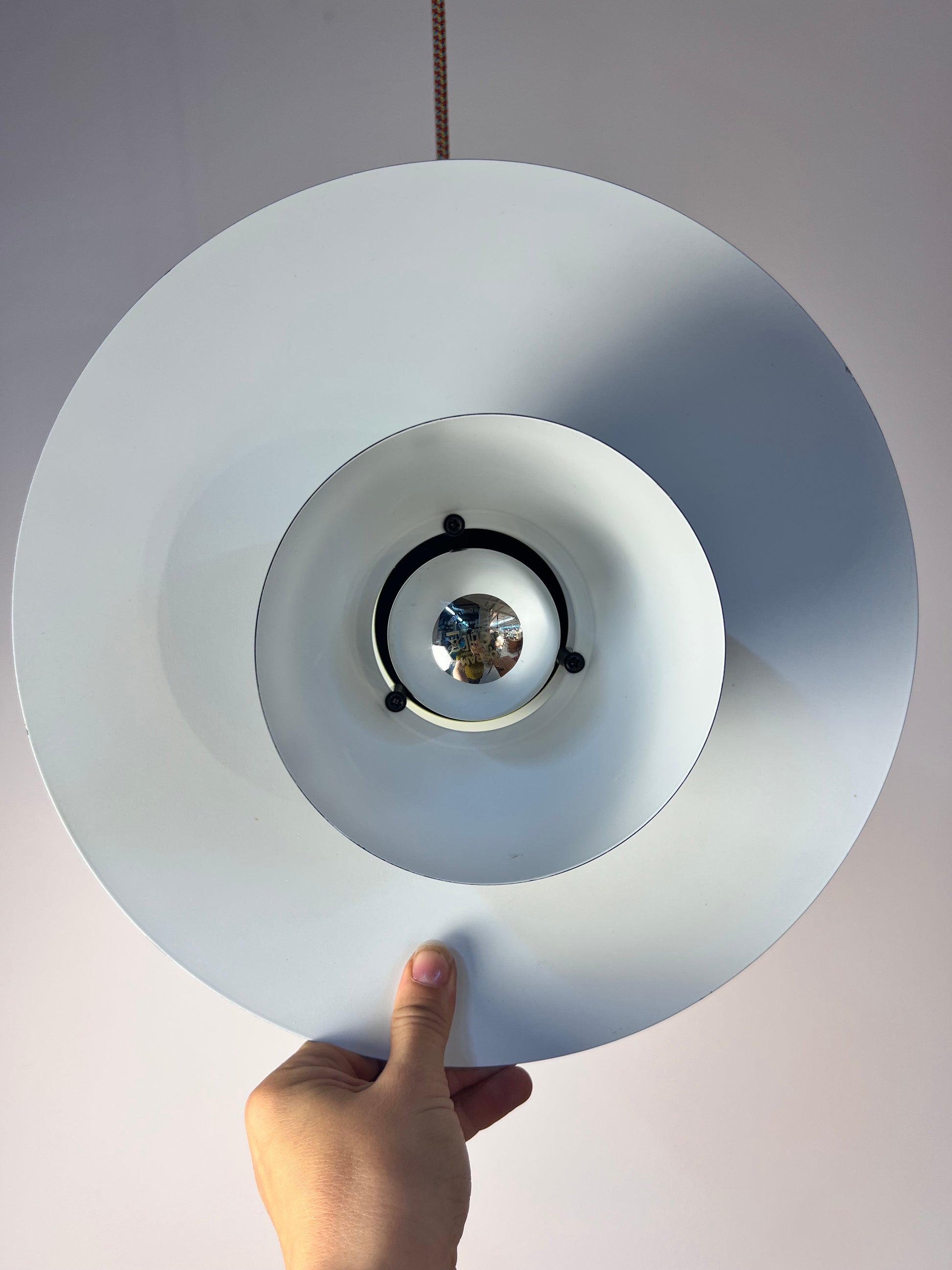 Lamellenlampe teils neu lackiert grün schwarz aus Dänemark