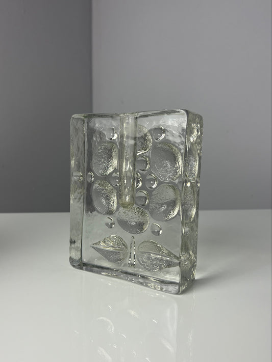 Solifleur Vase mit floralem Muster von Heiner Düsterhaus für Walther Glas