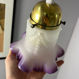 Hängelampe Blume lila Glas Messing