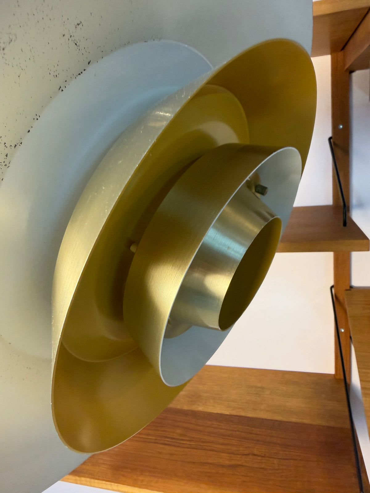 Lamellenlampe gold gelb von Bent Nordsted für Lyskær
