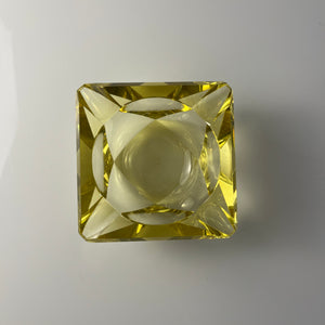 Aschenbecher gelb Kristallglas