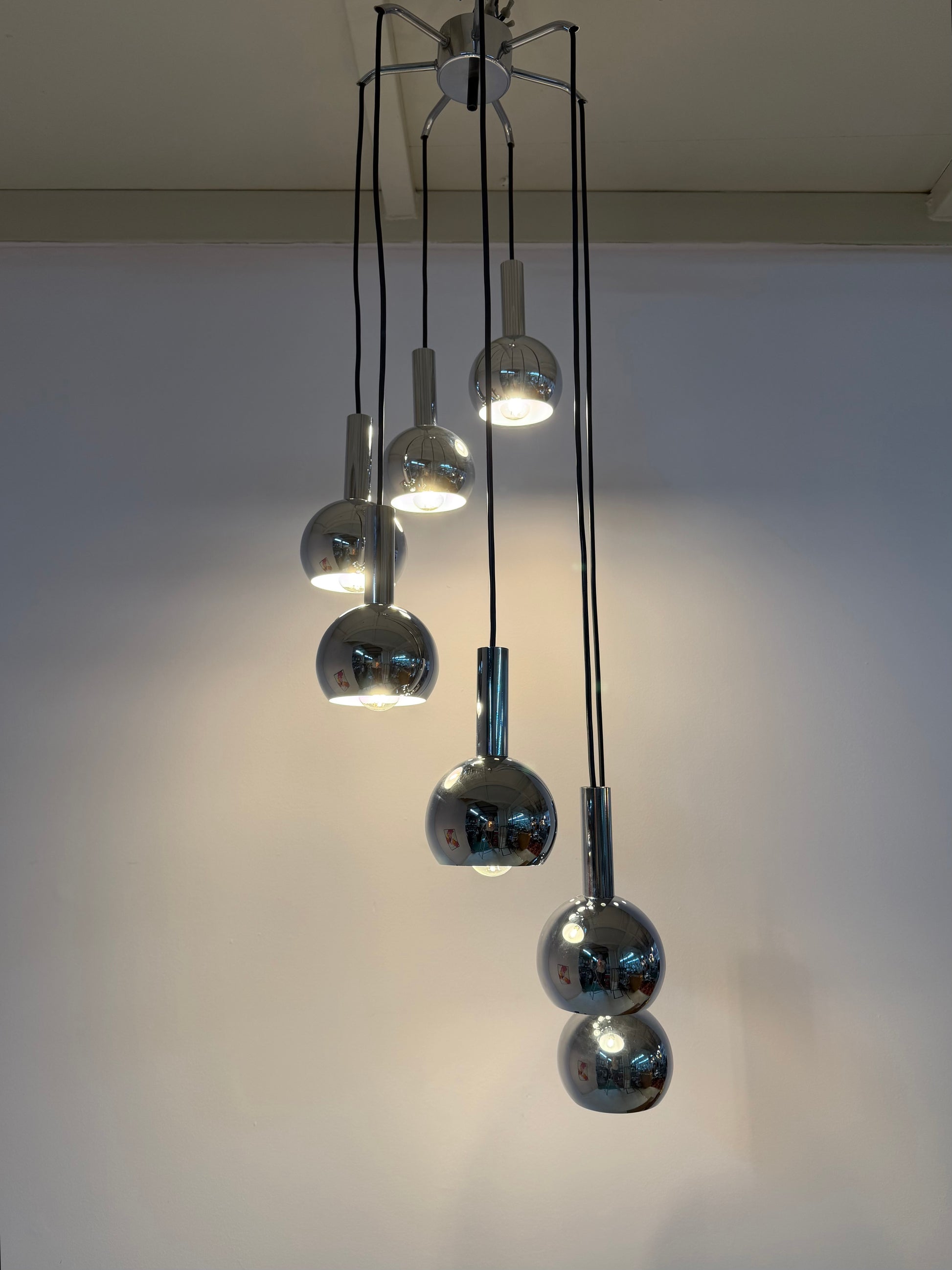 Kaskadenlampe 7-flammig Chrom von Richard Essig