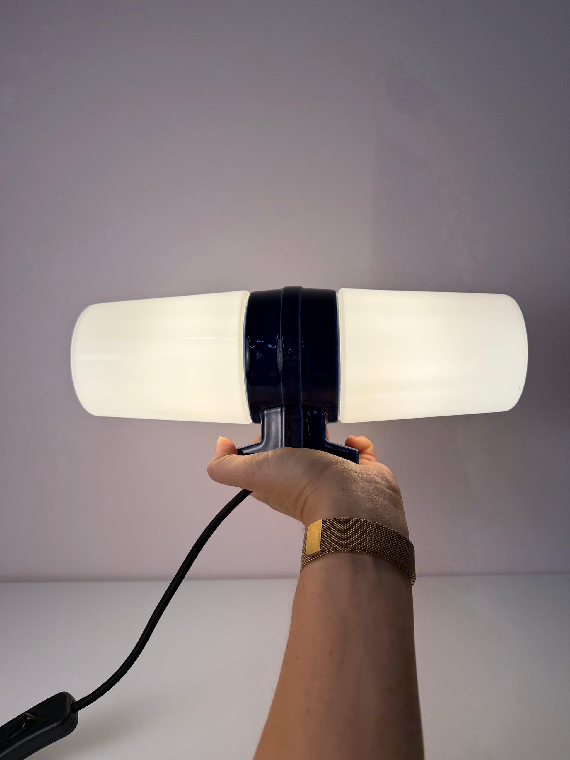 Wandlampe Modell 6065 blau von Sigvard Bernadotte für Ifö