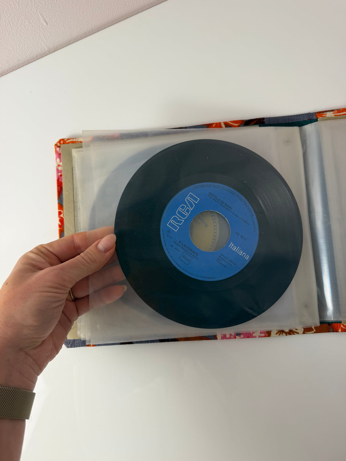 Schallplattenmappe floral für Vinyl Singles