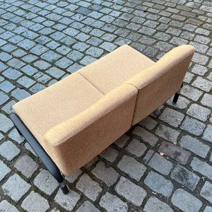 2-Sitzer Sofa 712/2 braun schwarz von Hans Peter Piehl für Wilkhahn