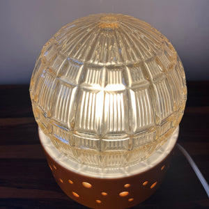 Tischlampe orange weiß von Gerold Porzellan Bavaria