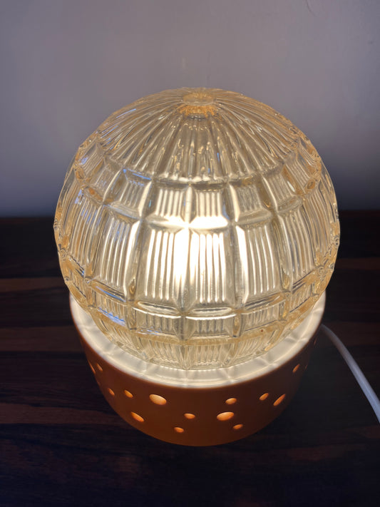 Tischlampe orange weiß von Gerold Porzellan Bavaria