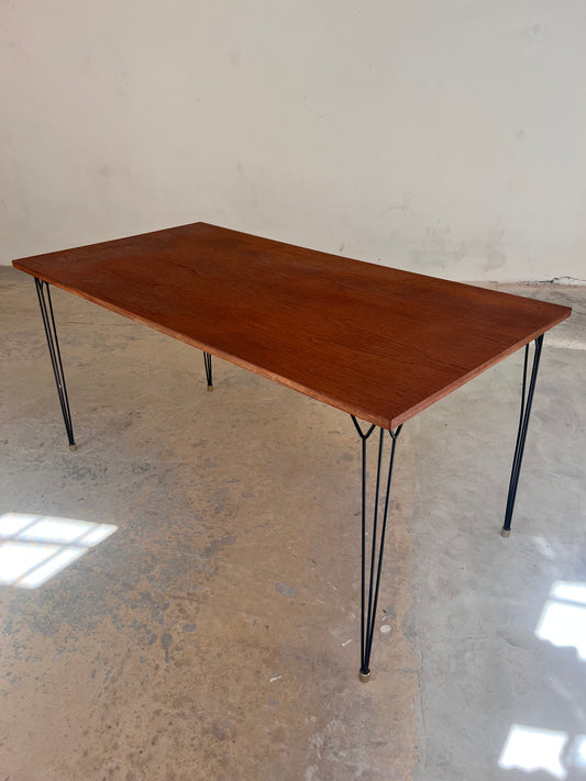Esstisch Schreibtisch Teak mit original Hairpinlegs