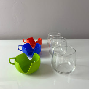 Set: 3x Glasbecher rot grün blau Made in Holland