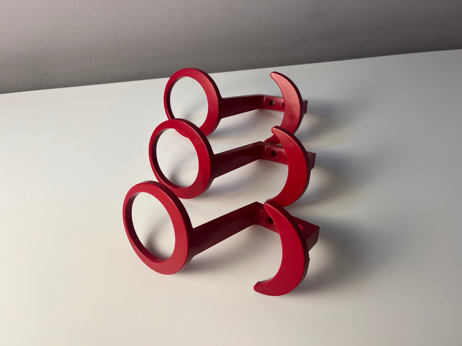 Set: 3x Wandhaken rot