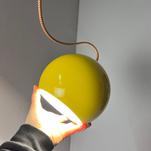 Kugellampe neu lackiert gelb aus Dänemark