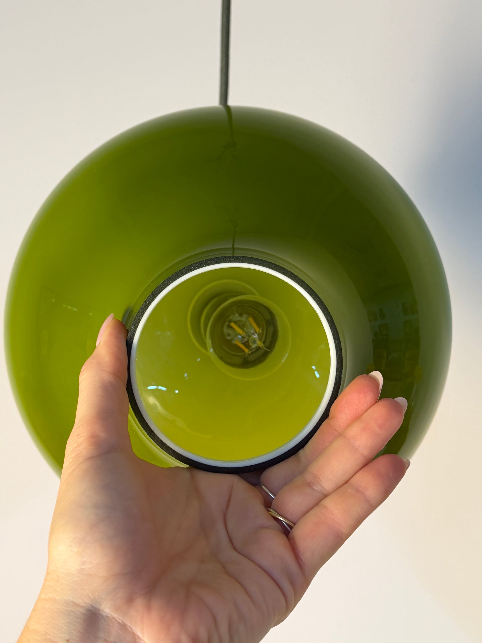 Hängelampe grün Glas von Hans-Agne Jakobsson für Staff