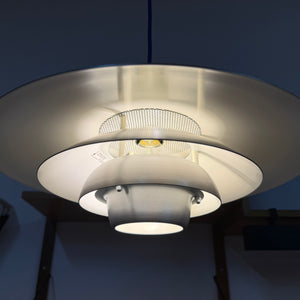 Lamellenlampe Modell Dania 2040 silber von Kurt Wiborg für JEKA