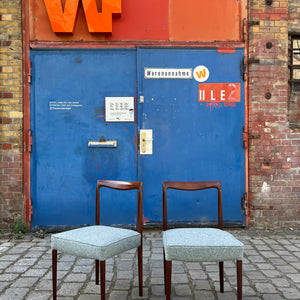 Set: 2x Polsterstuhl blau Palisander