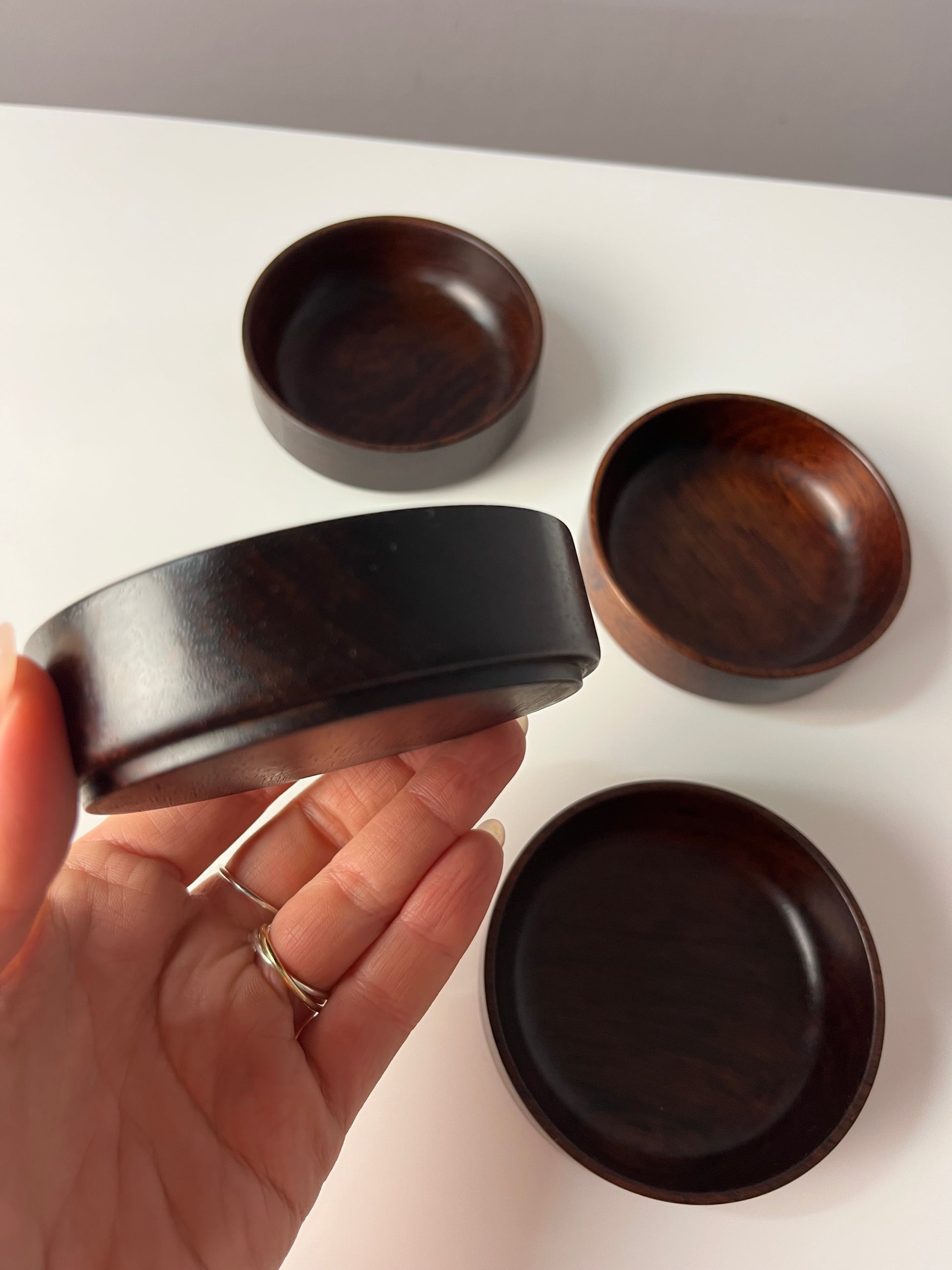 Set: 4x Schale stapelbar Palisander