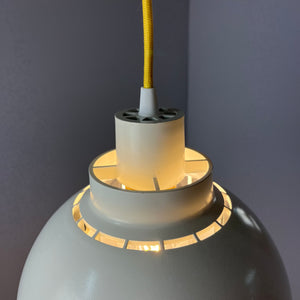 Hängelampe Minisol weiß silber neu lackiert von K. Kewo für Nordisk Solar