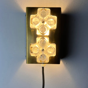 Wandlampe Eisglas & Messing