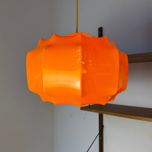 Hängelampe orange mit gelbem Kabel von Ilka Plast
