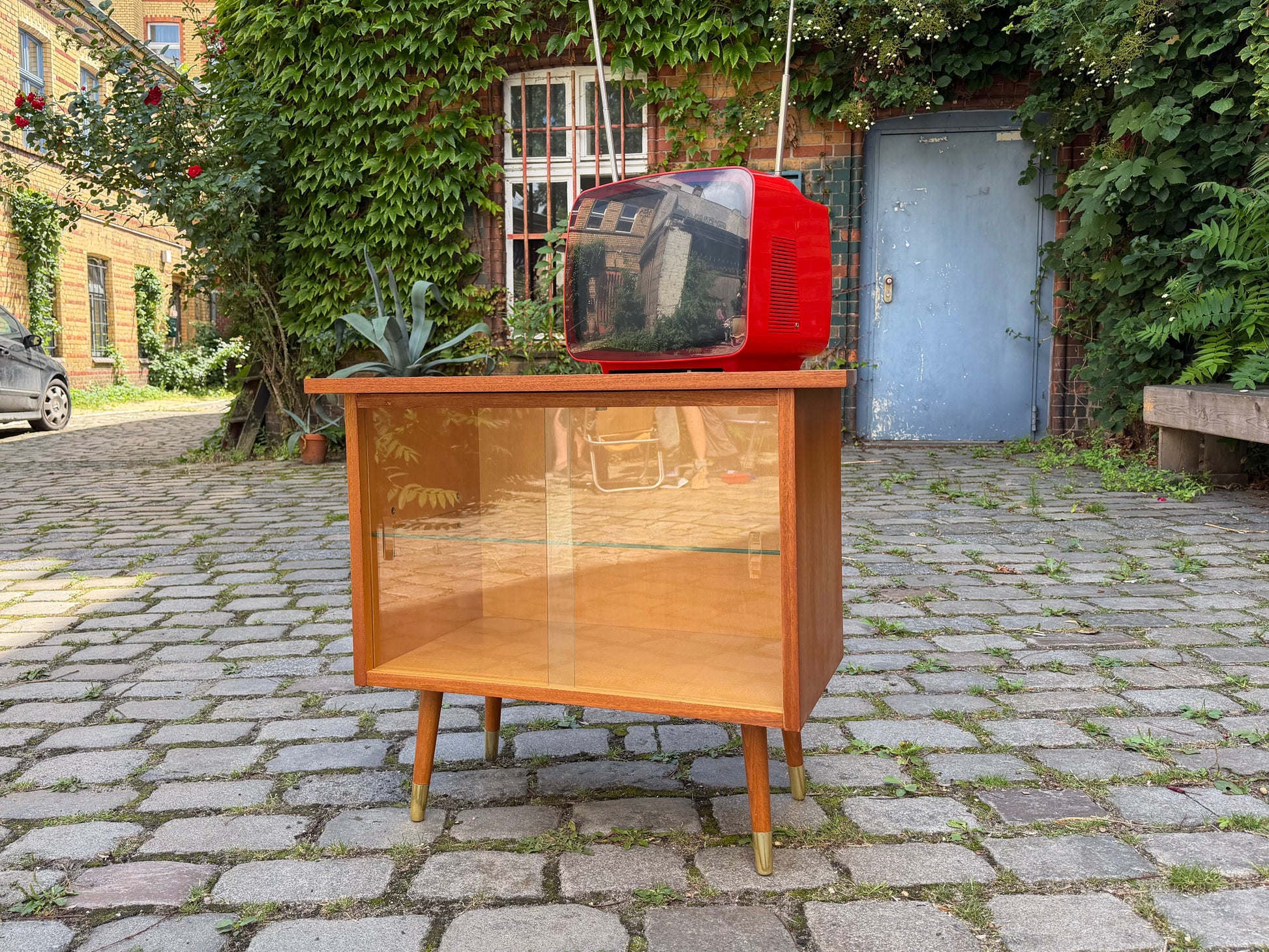 Fernsehvitrine Sapelli-Mahagoni mit drehbare Platte