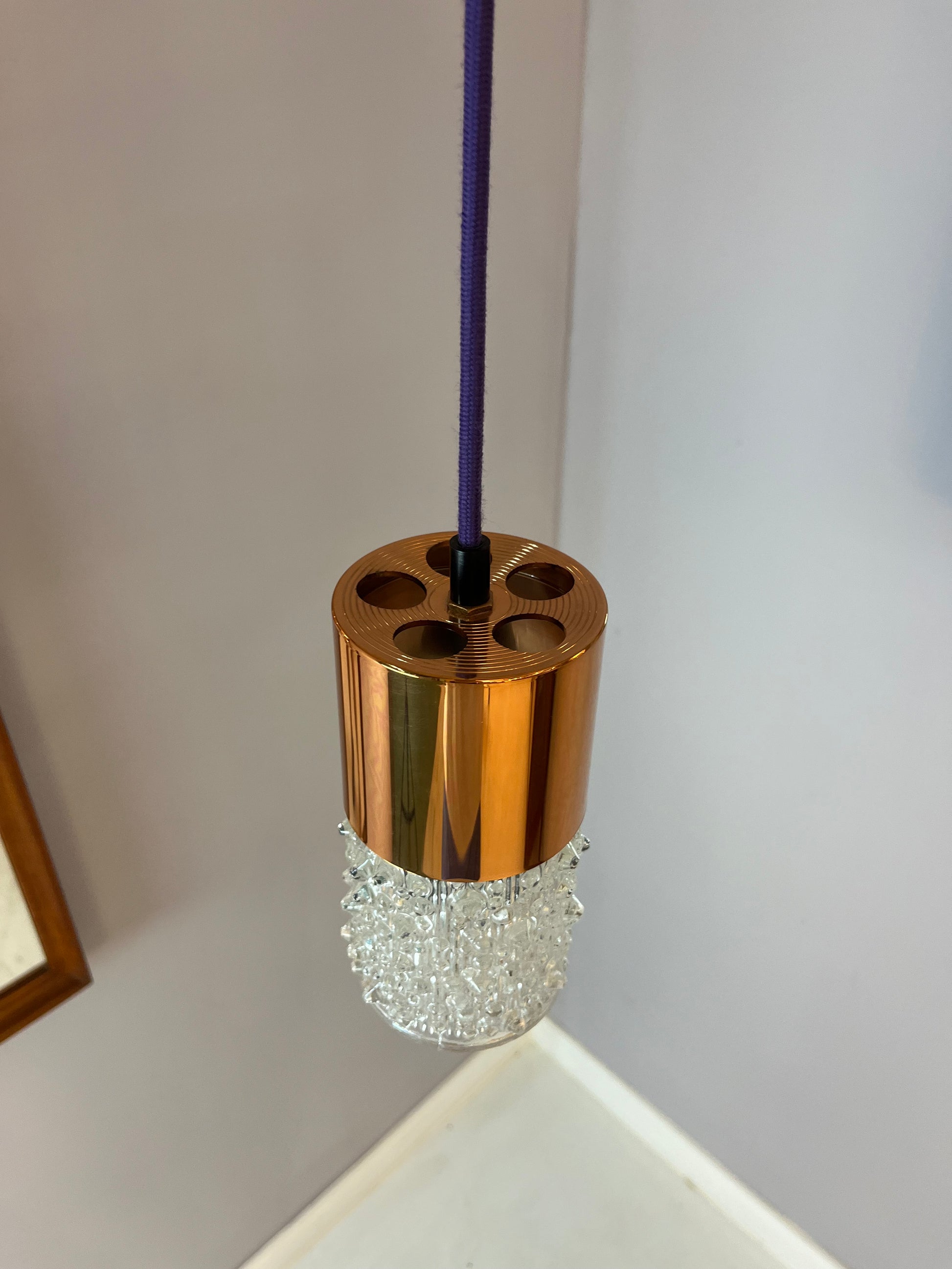 Hängelampe Bubbleglas Kupfer von VEB NARVA