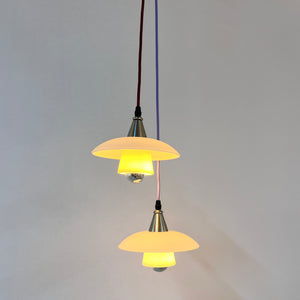 Lamellenlampe Milchglas aus Dänemark