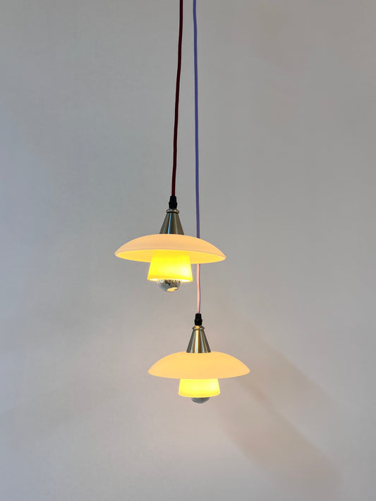 Lamellenlampe Milchglas aus Dänemark