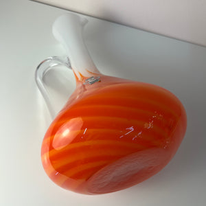 Henkelvase Opalglas mit Flammenmuster von Vetreria Artigiana Sanminiatello