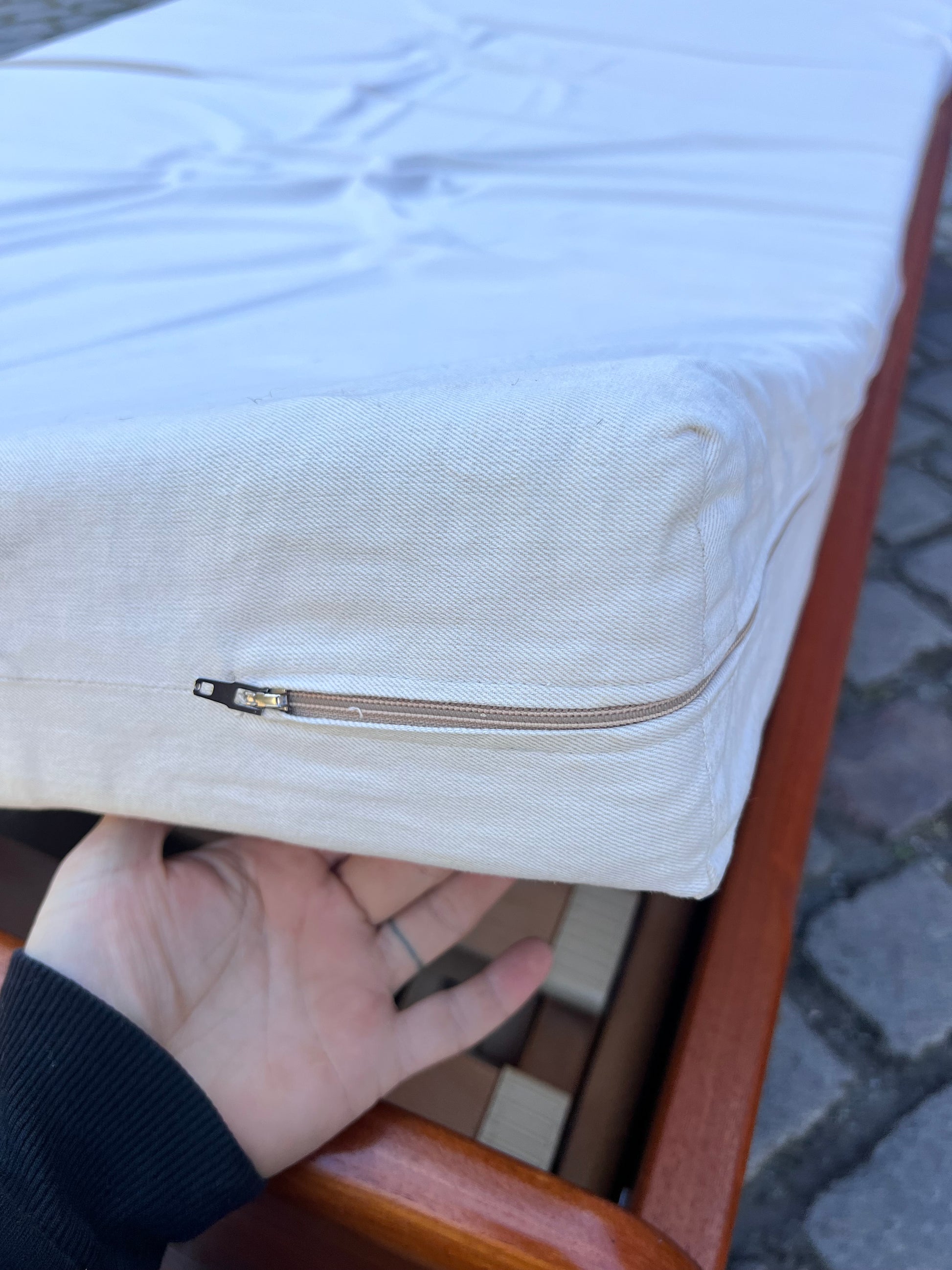 Gästebett Massivholz Teak 100x200 mit Matratze