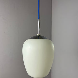 Hängelampe Opalglas Chrom aus Dänemark